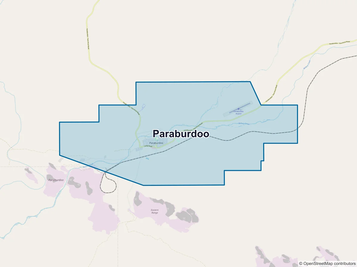 Map of Paraburdoo, WA, Australia