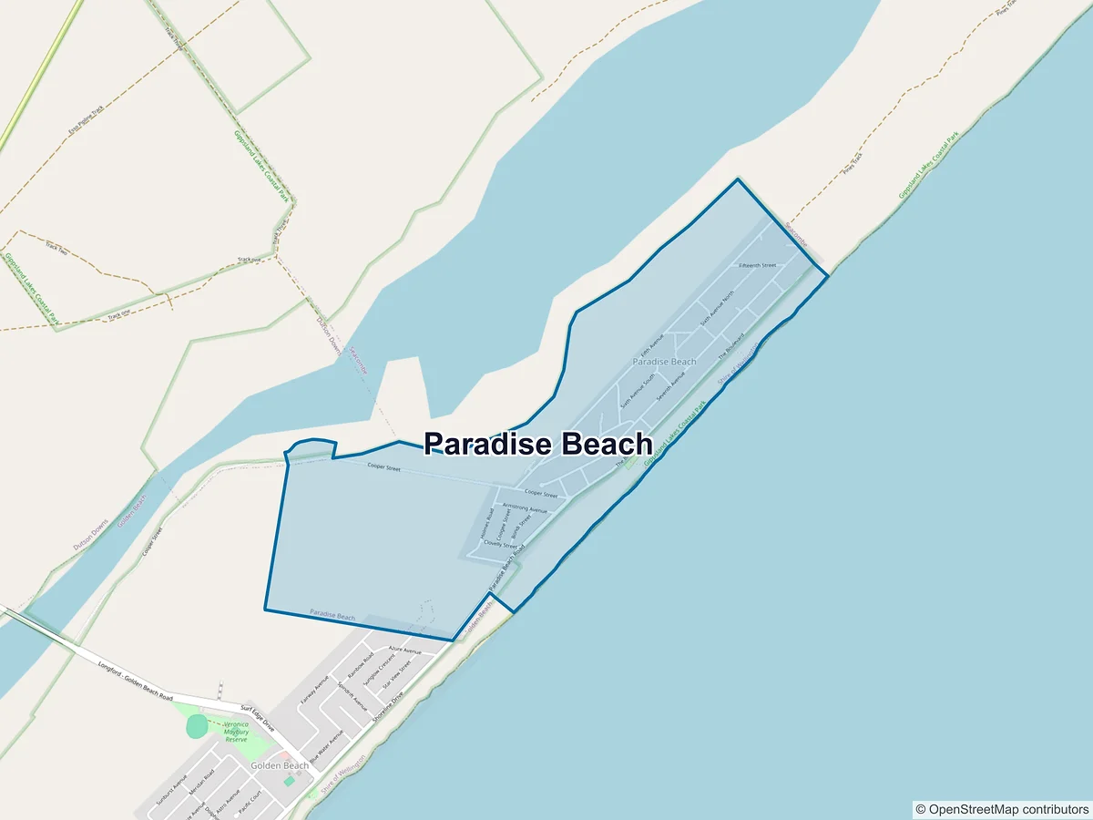Map of Paradise Beach, VIC, Australia