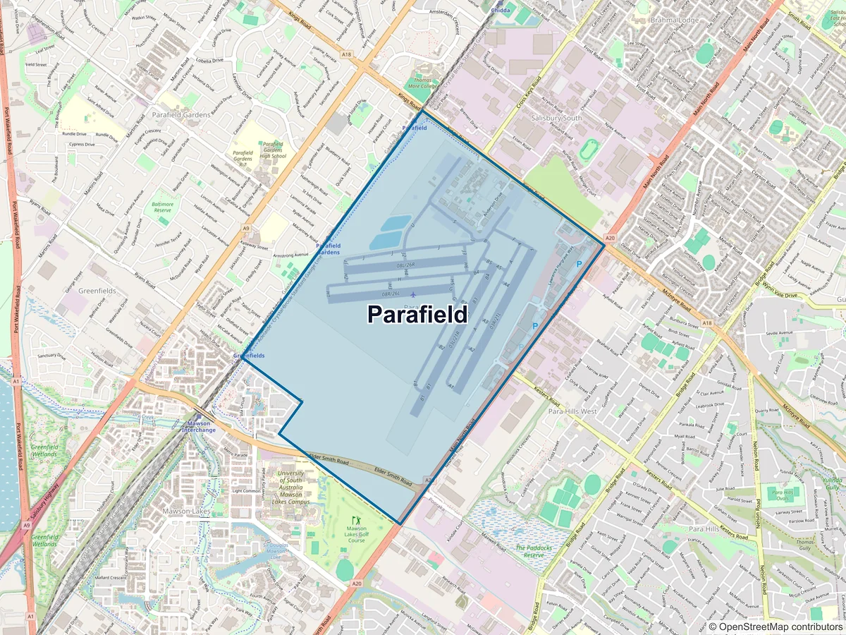 Map of Parafield, SA, Australia
