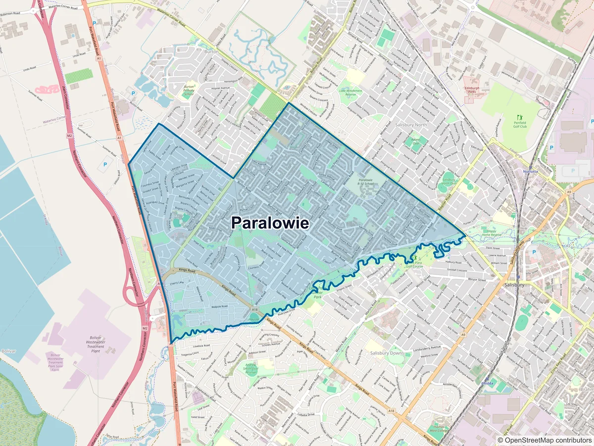 Map of Paralowie, SA, Australia