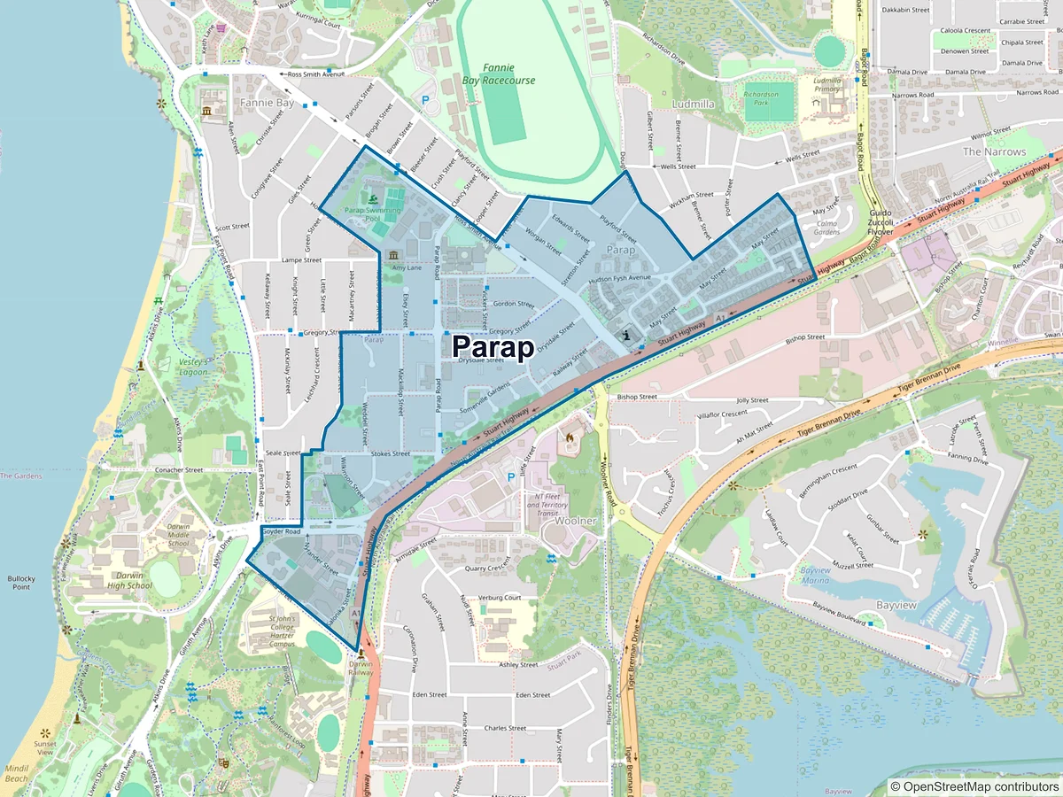 Map of Parap, NT, Australia