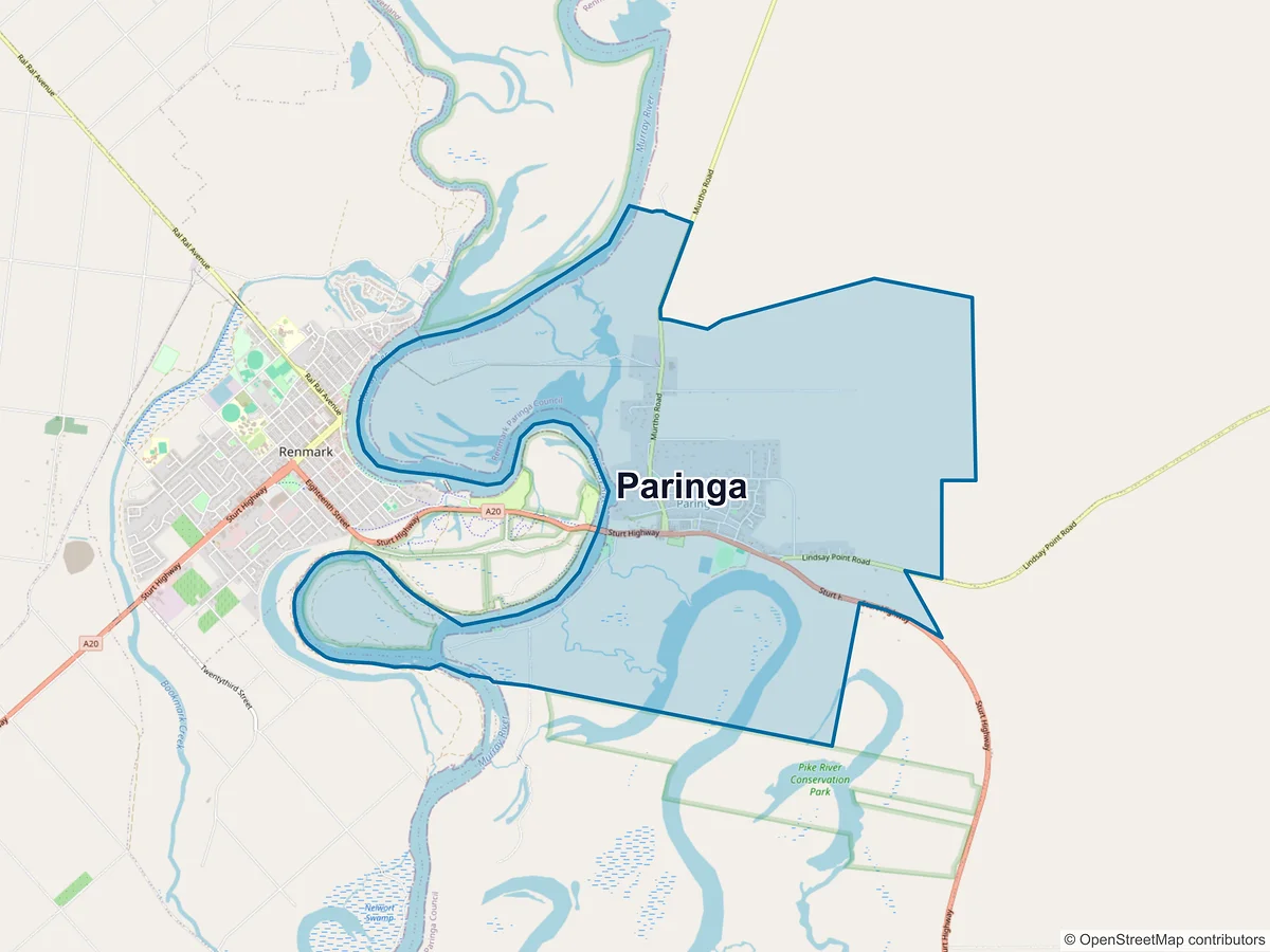Map of Paringa, SA, Australia