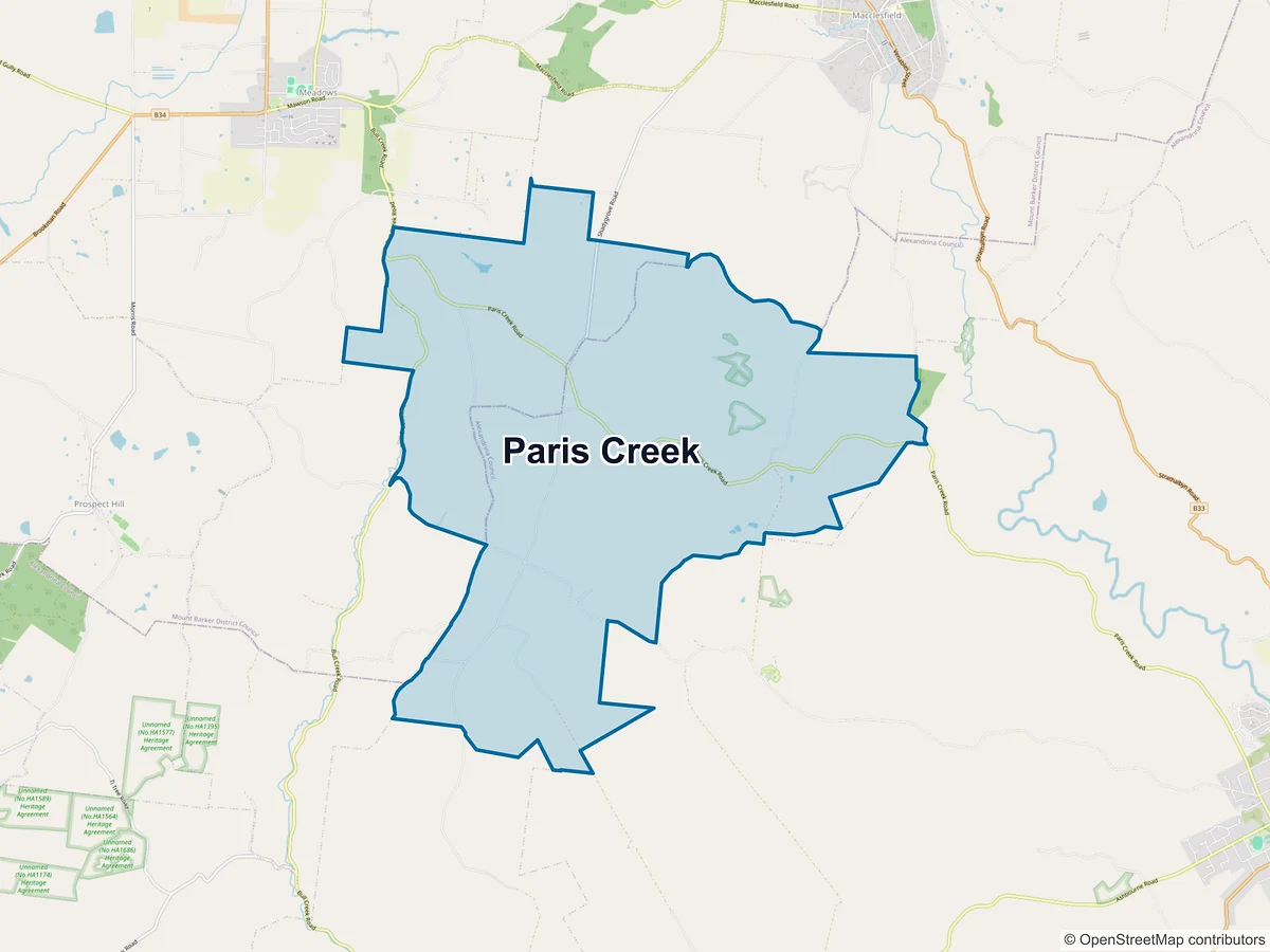 Map of Paris Creek, SA, Australia