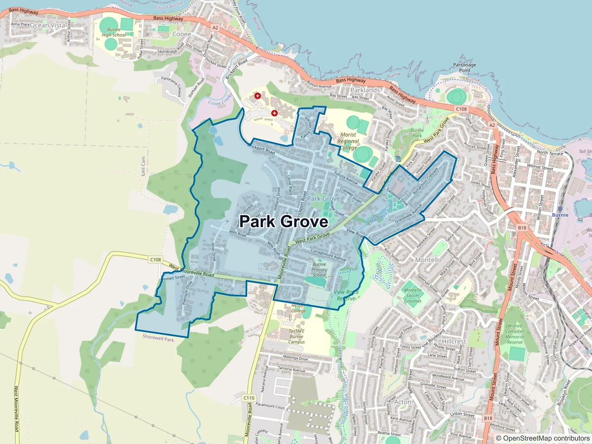 Map of Park Grove, TAS, Australia