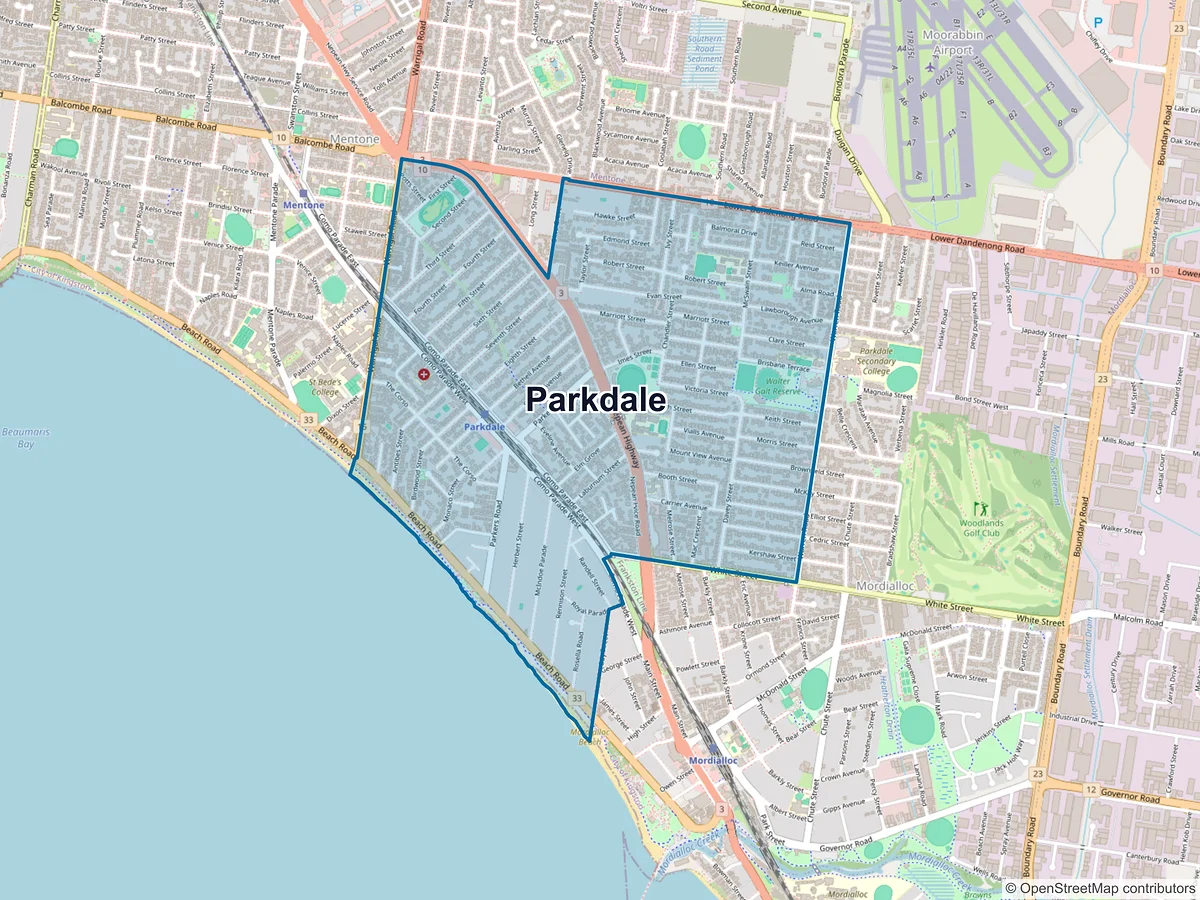 Map of Parkdale, VIC, Australia