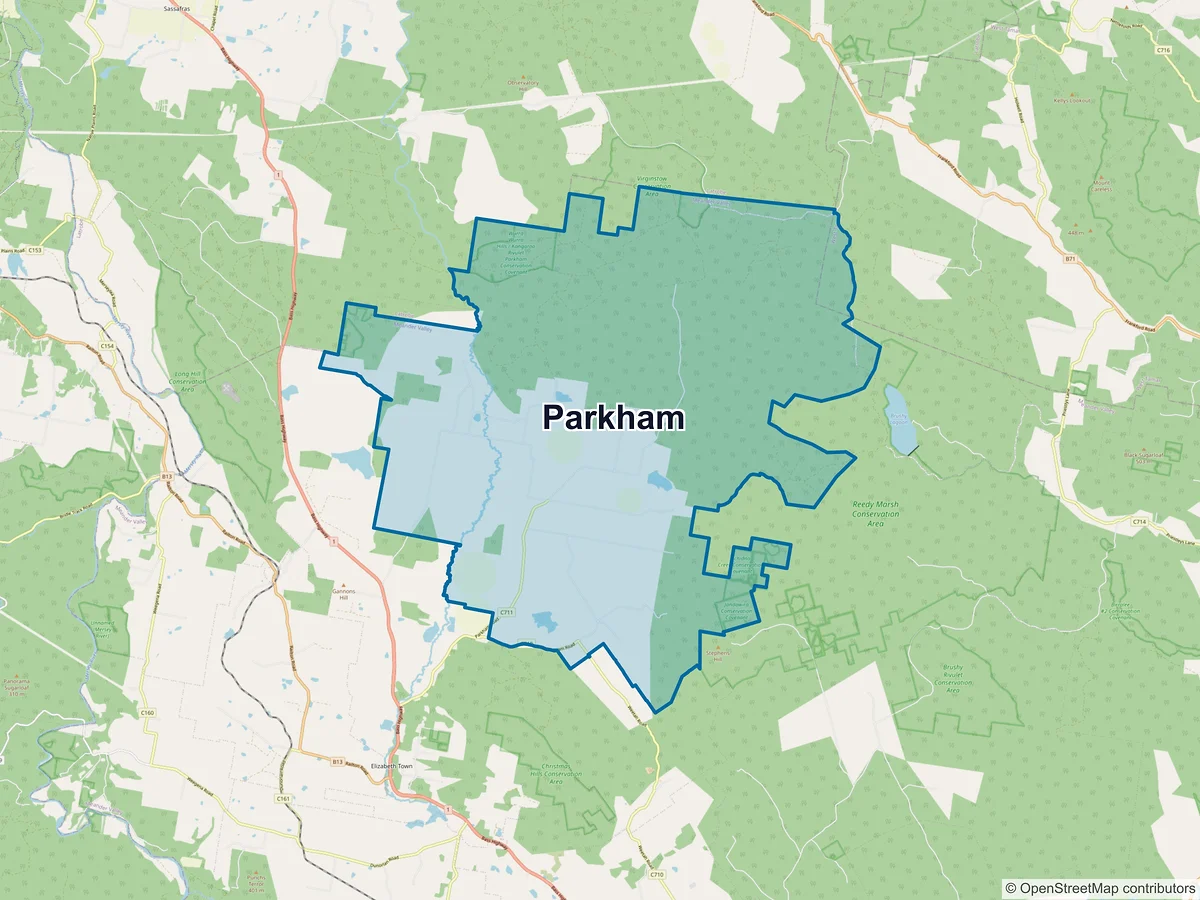 Map of Parkham, TAS, Australia