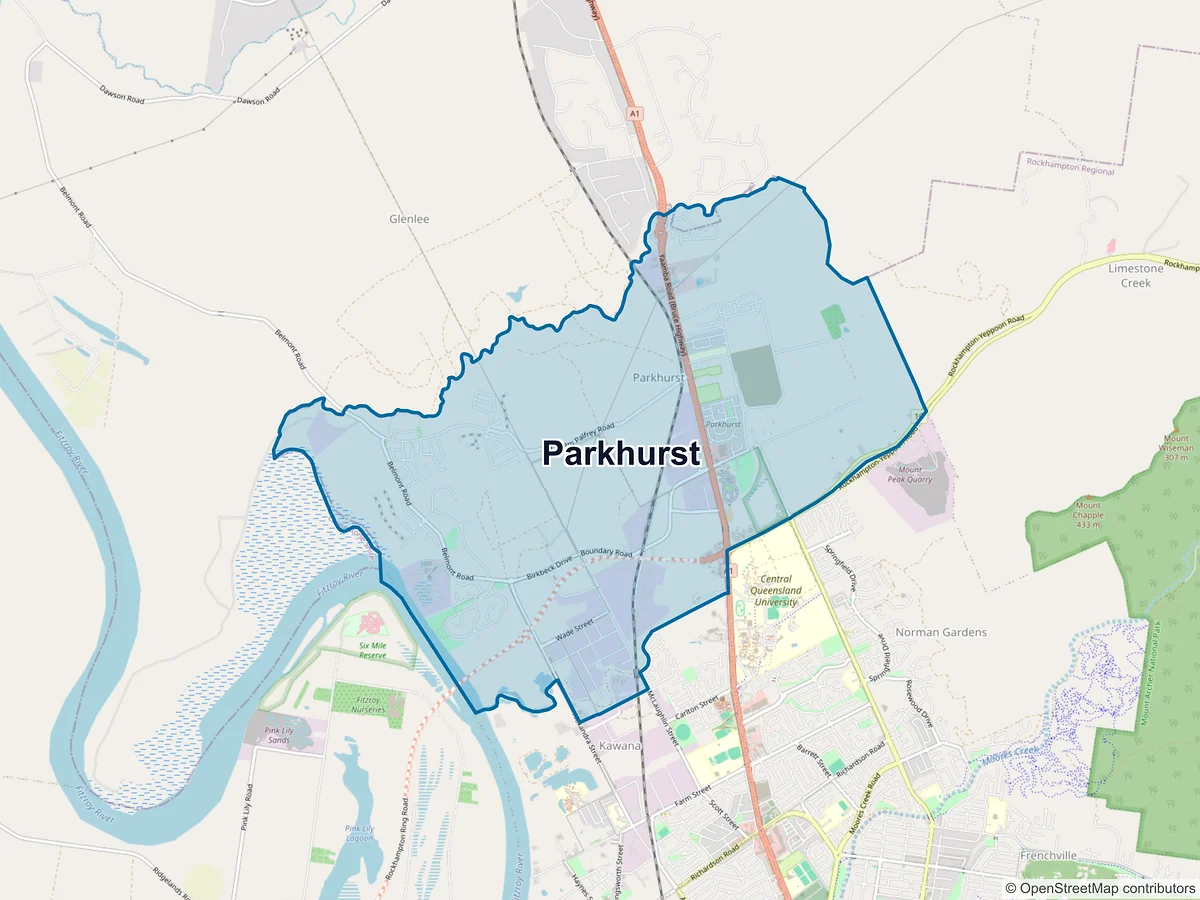 Map of Parkhurst, QLD, Australia