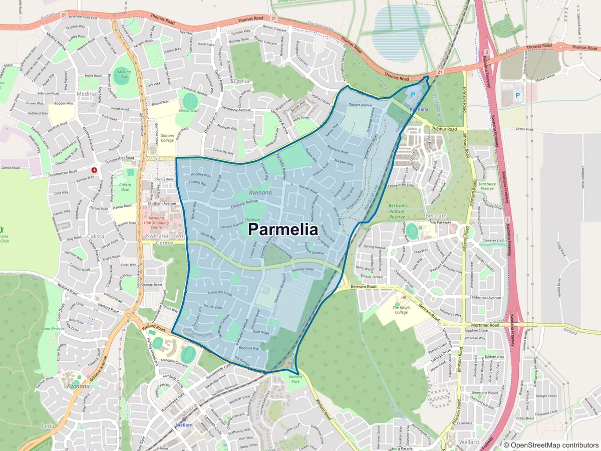 Map of Parmelia, WA, Australia
