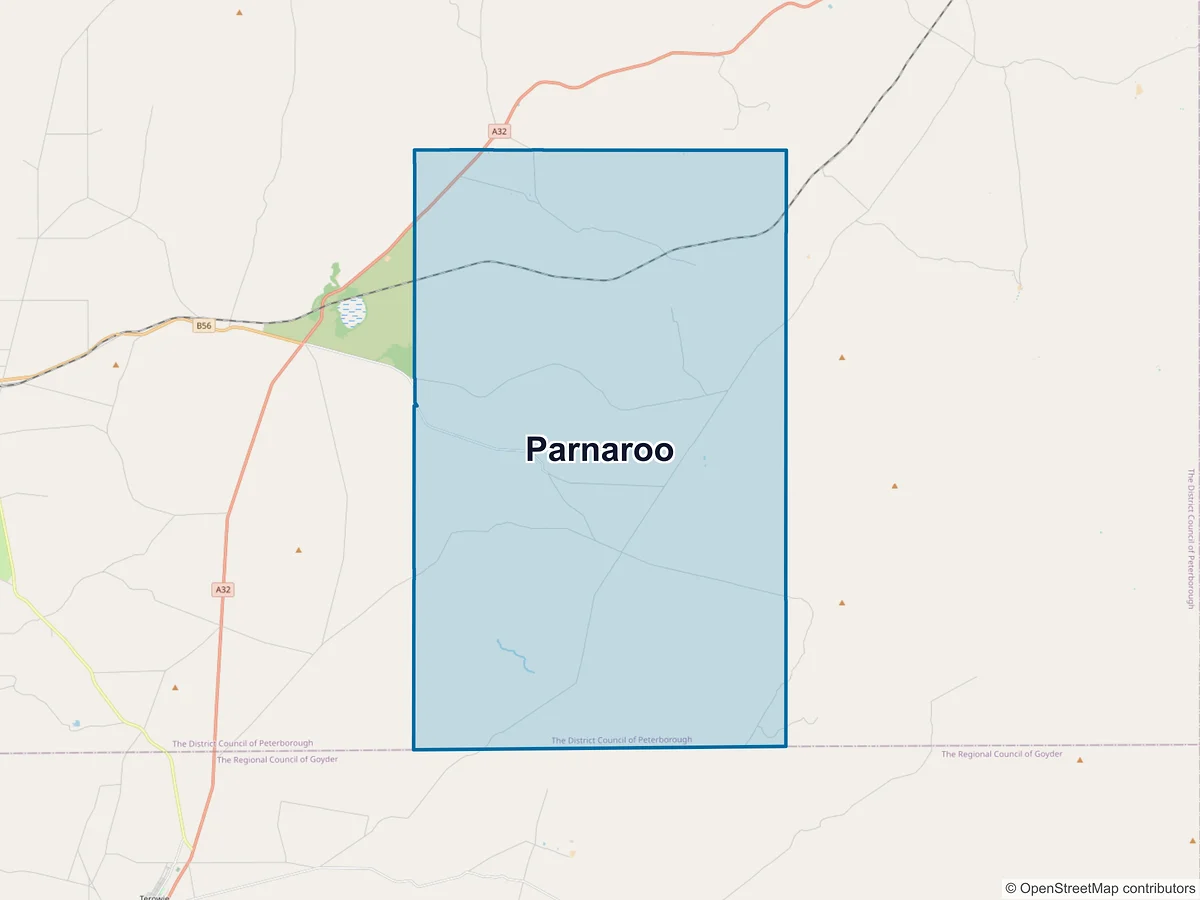 Map of Parnaroo, SA, Australia