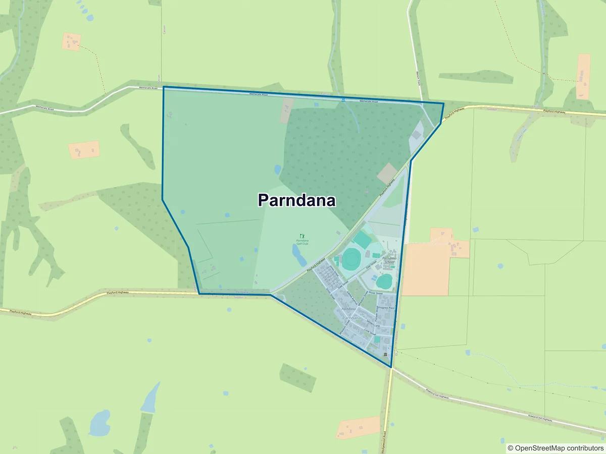 Map of Parndana, SA, Australia