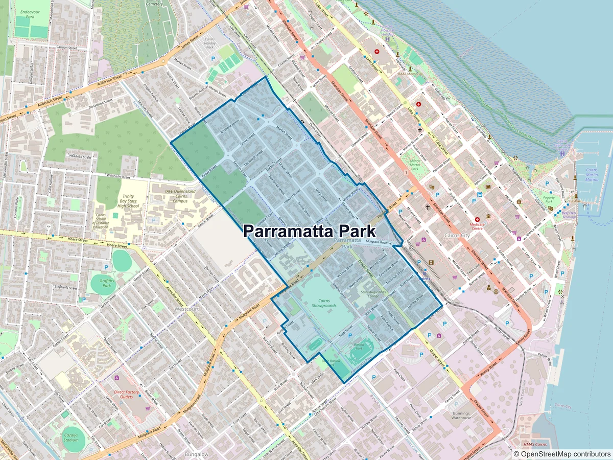 Map of Parramatta Park, QLD, Australia