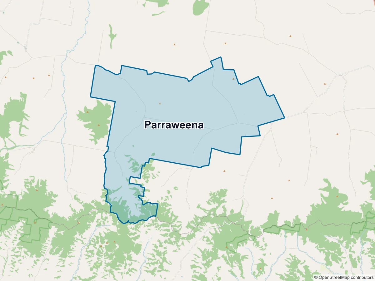 Map of Parraweena, NSW, Australia
