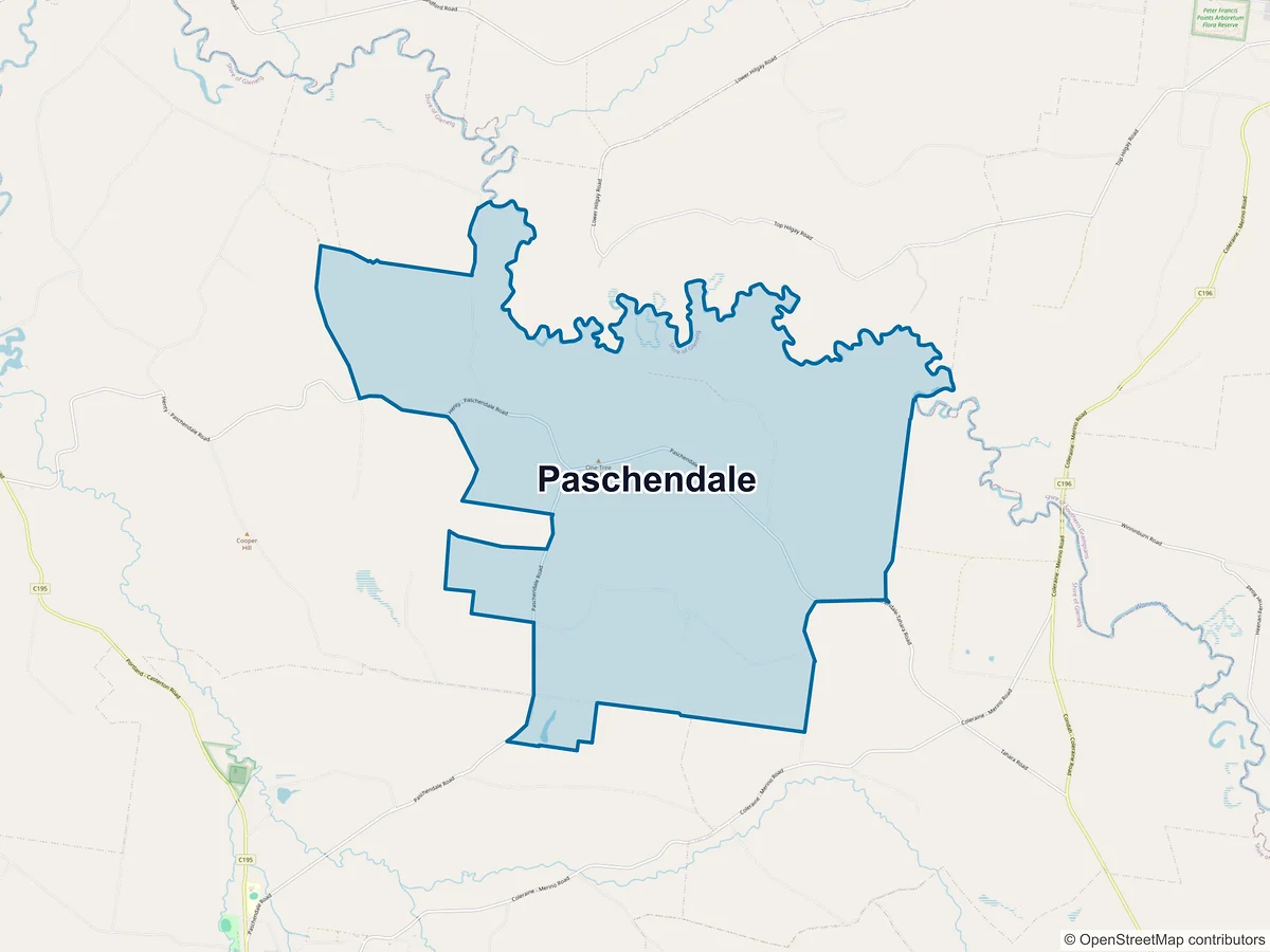 Map of Paschendale, VIC, Australia