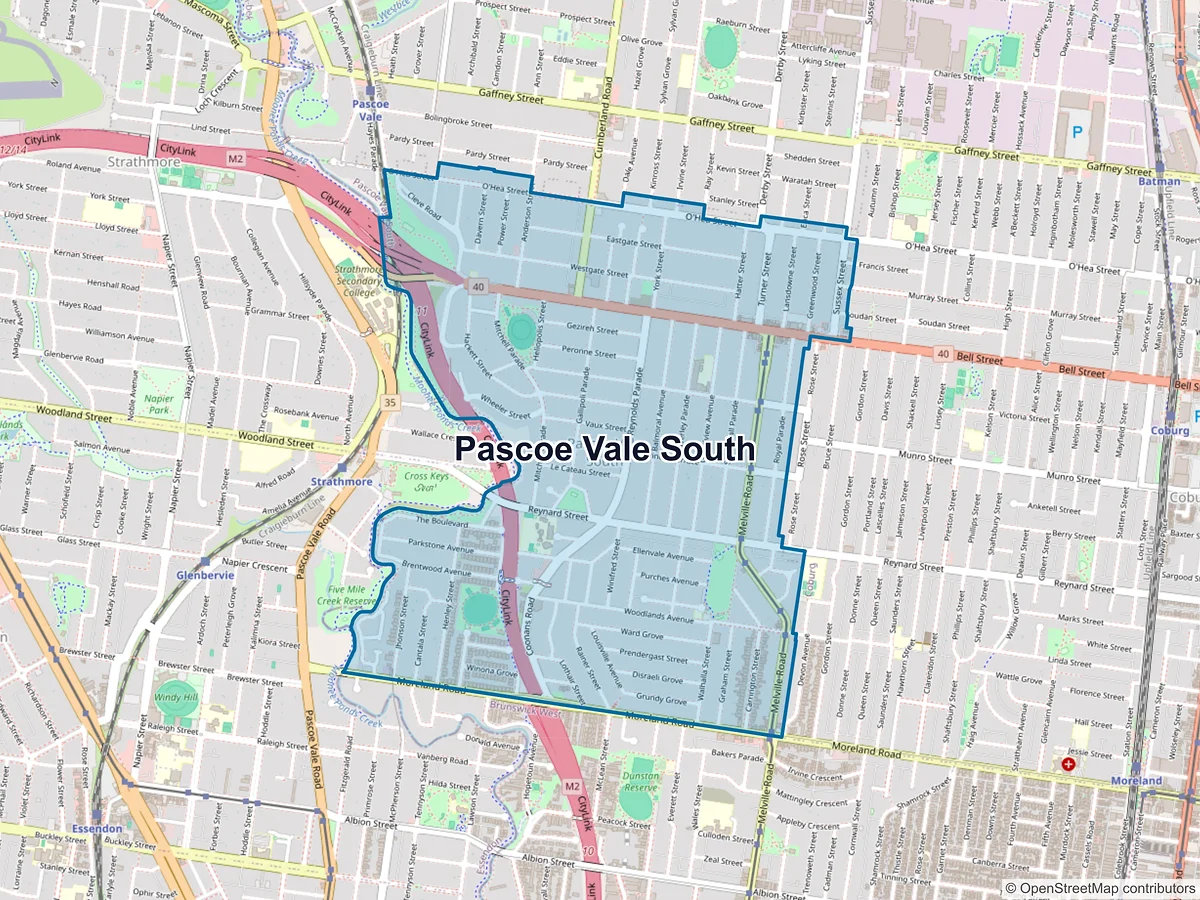 Map of Pascoe Vale South, VIC, Australia