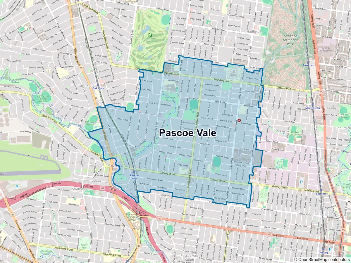 Map of Pascoe Vale, VIC, Australia