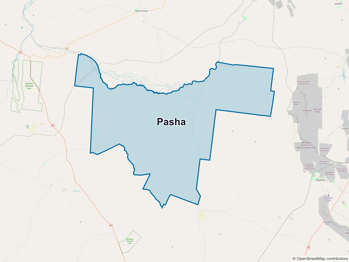 Map of Pasha, QLD, Australia