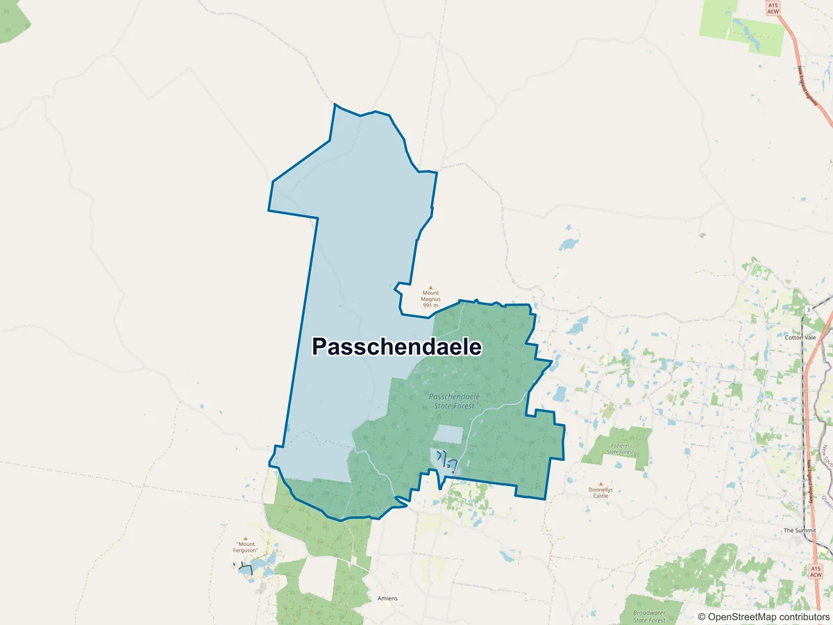Map of Passchendaele, QLD, Australia