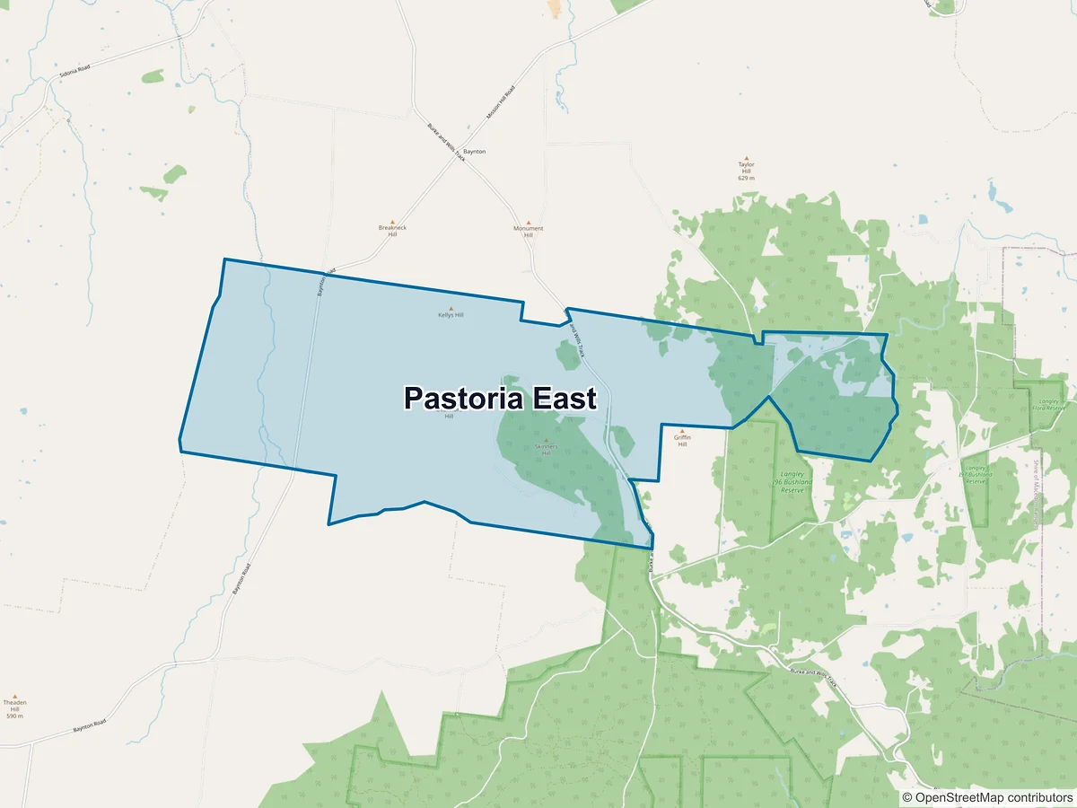 Map of Pastoria East, VIC, Australia