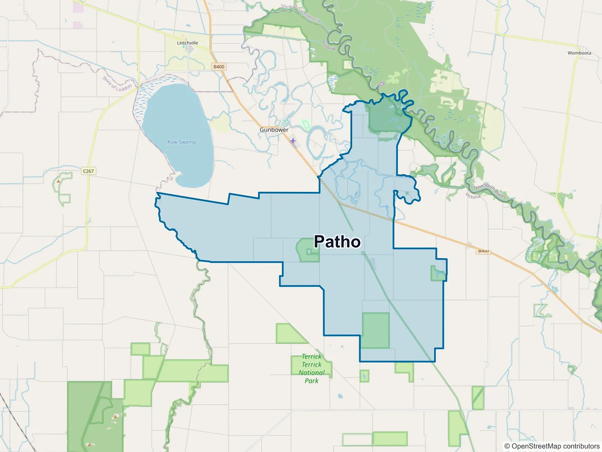 Map of Patho, VIC, Australia