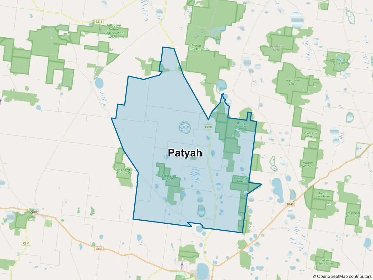 Map of Patyah, VIC, Australia