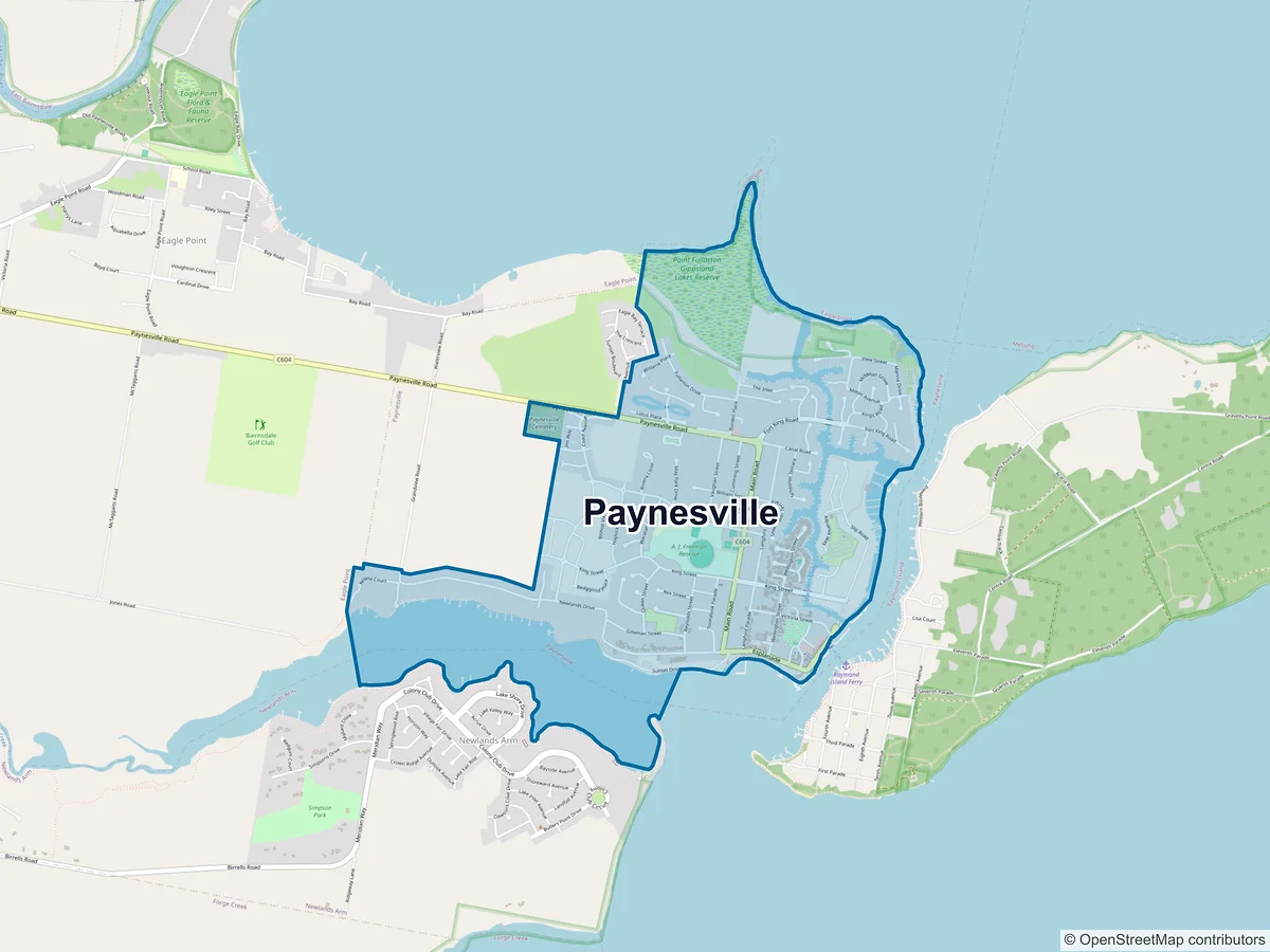 Map of Paynesville, VIC, Australia