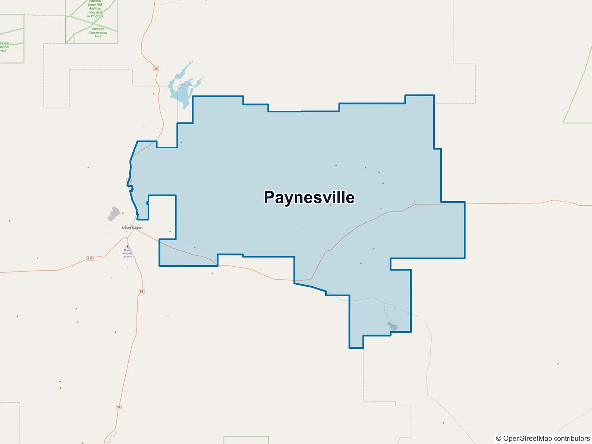 Map of Paynesville, WA, Australia