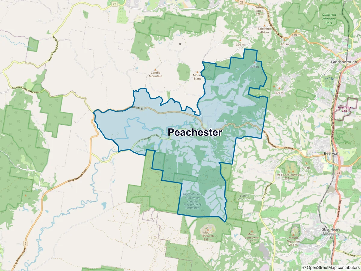 Map of Peachester, QLD, Australia