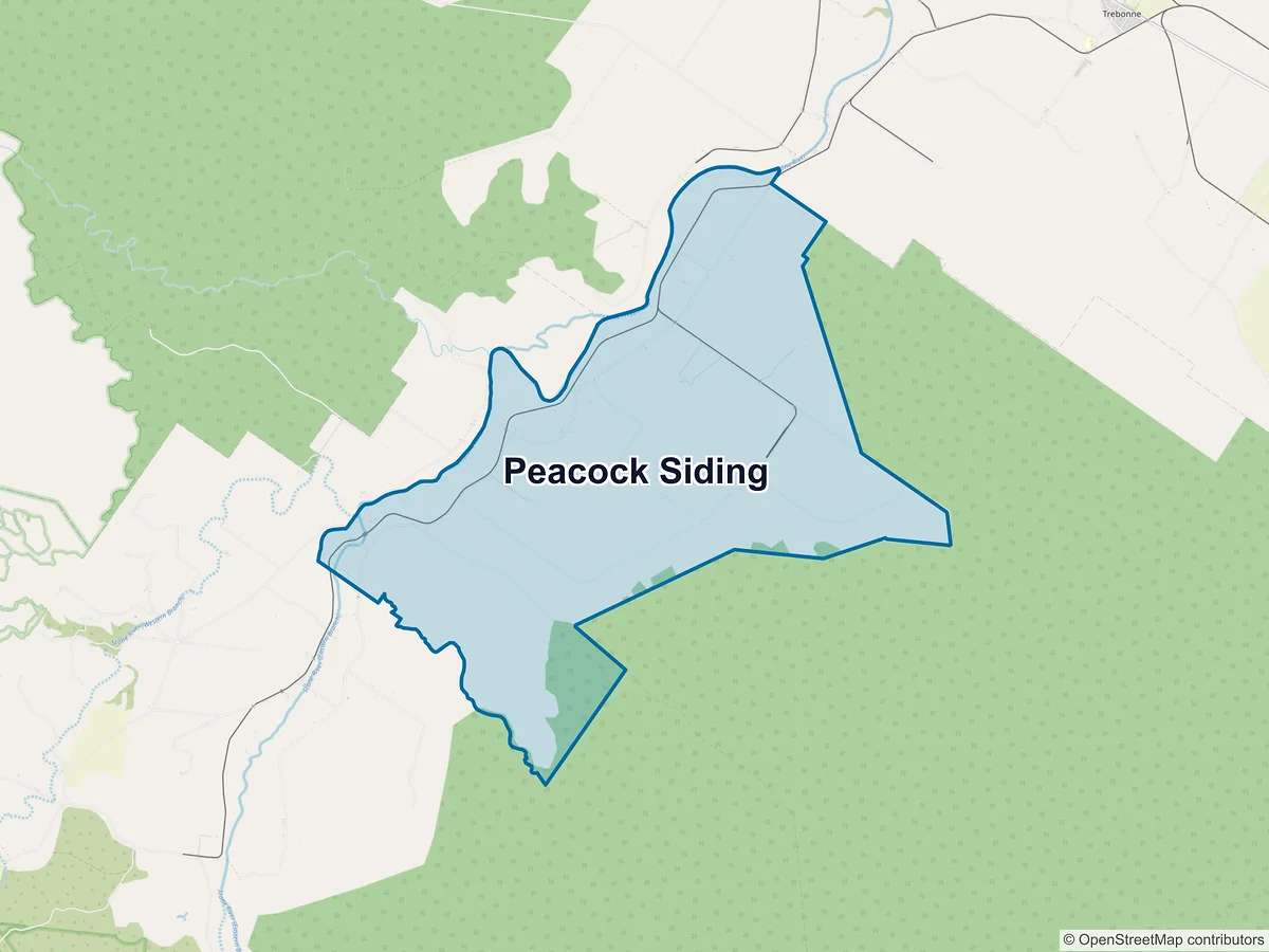 Map of Peacock Siding, QLD, Australia