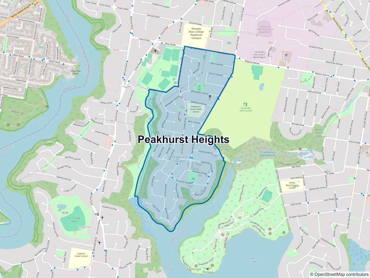 Map of Peakhurst Heights, NSW, Australia