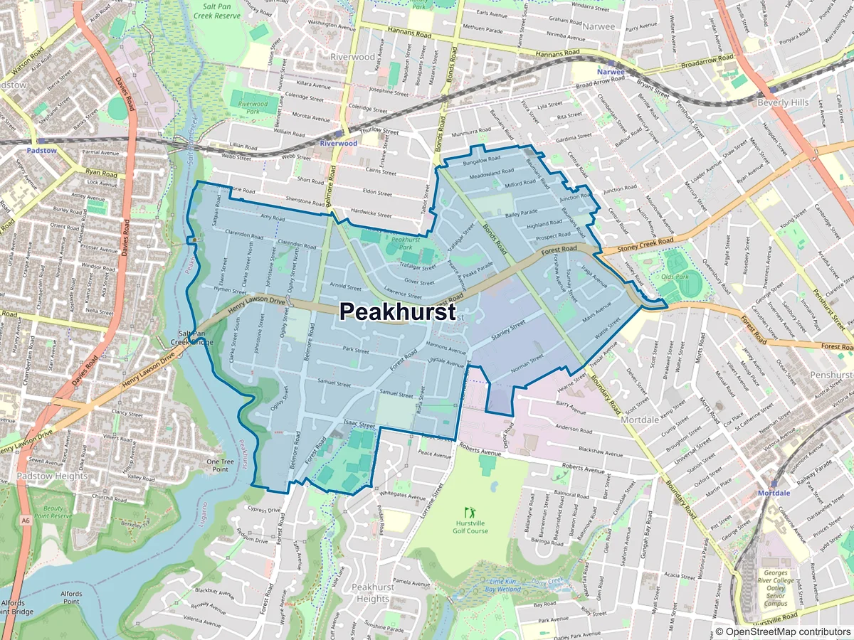Map of Peakhurst, NSW, Australia