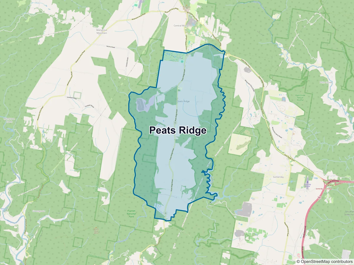 Map of Peats Ridge, NSW, Australia