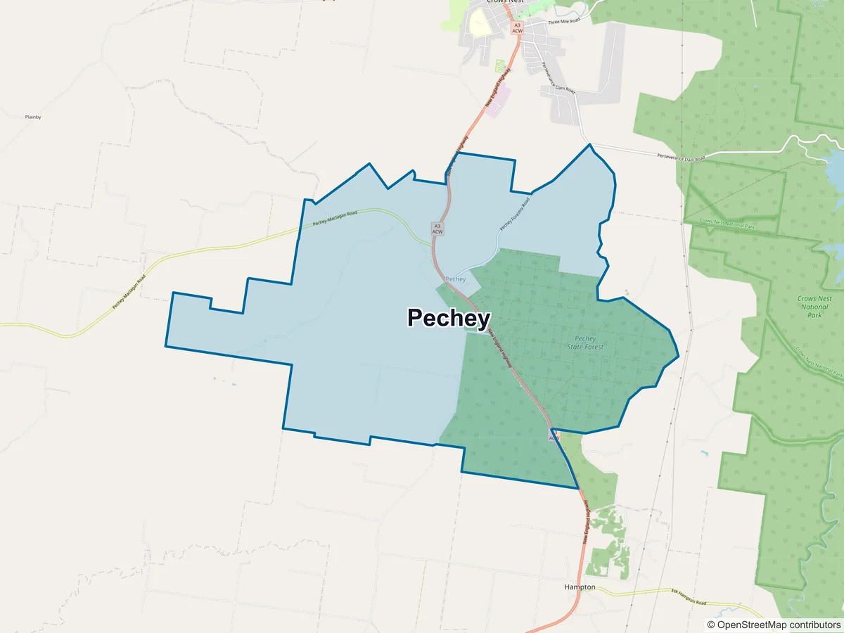 Map of Pechey, QLD, Australia
