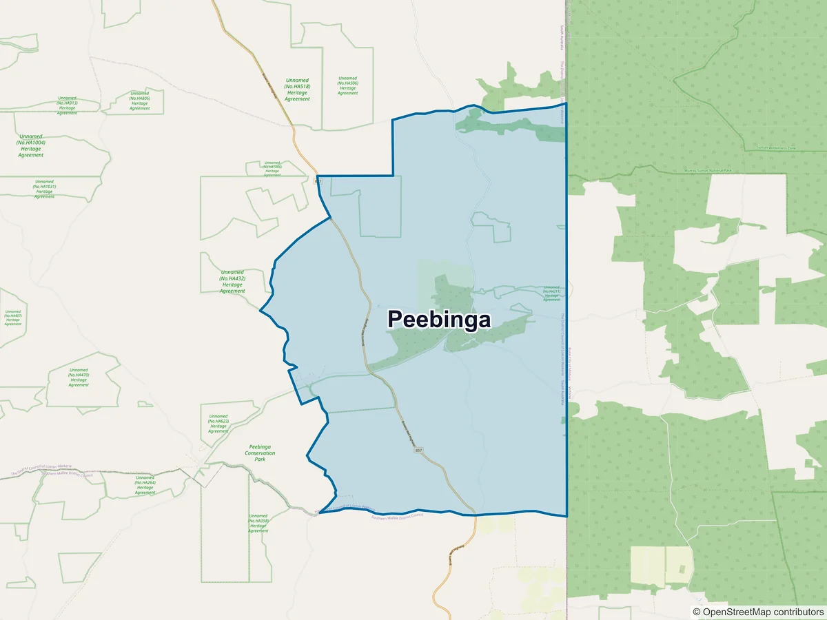 Map of Peebinga, SA, Australia