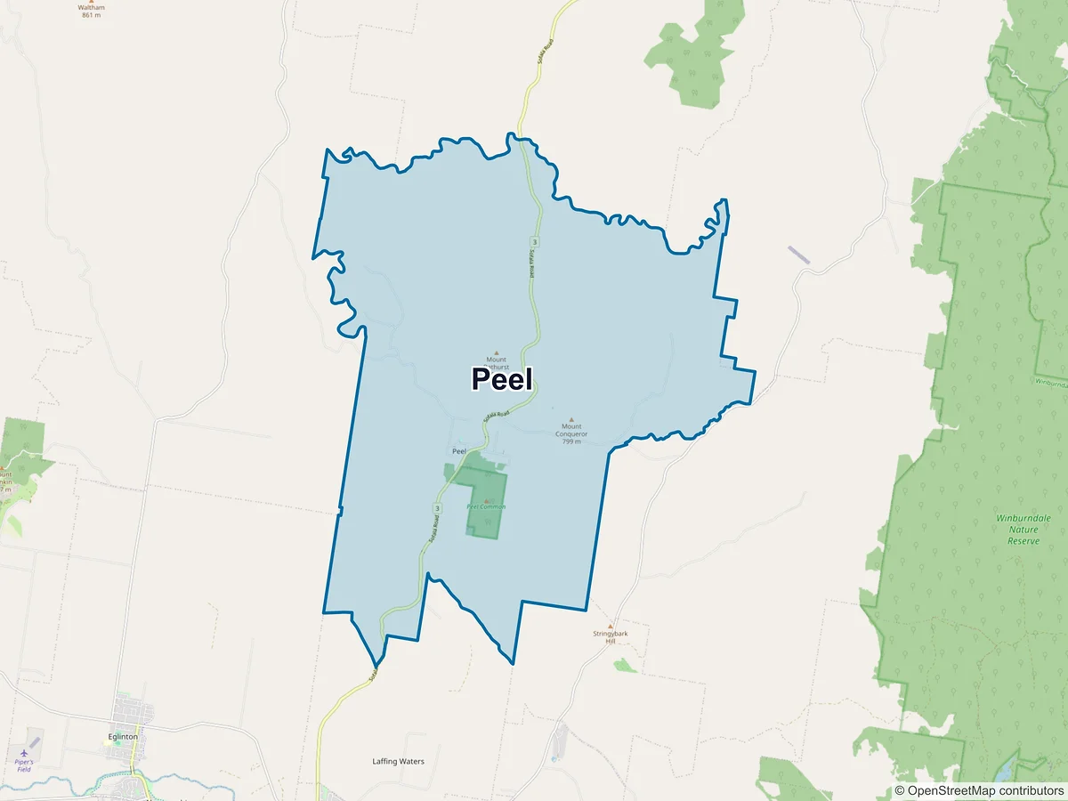 Map of Peel, NSW, Australia