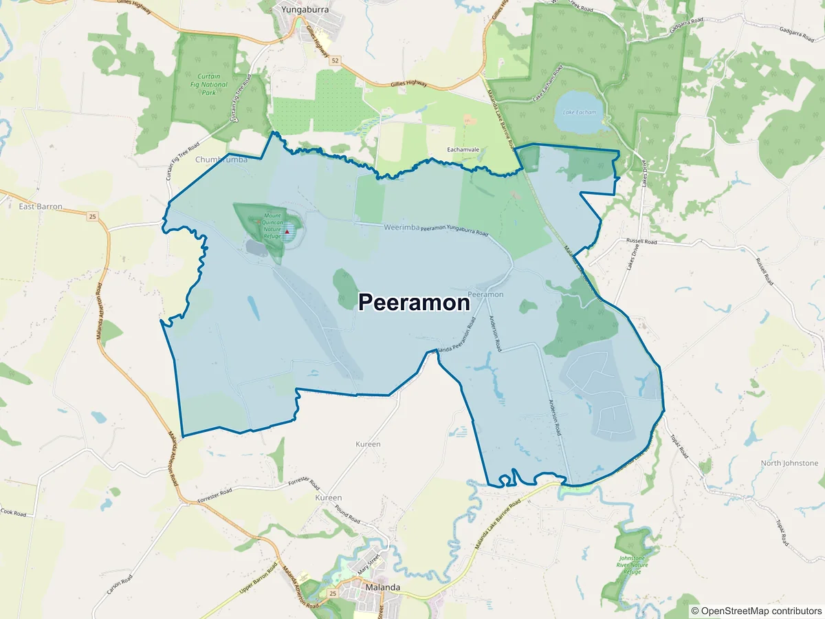 Map of Peeramon, QLD, Australia