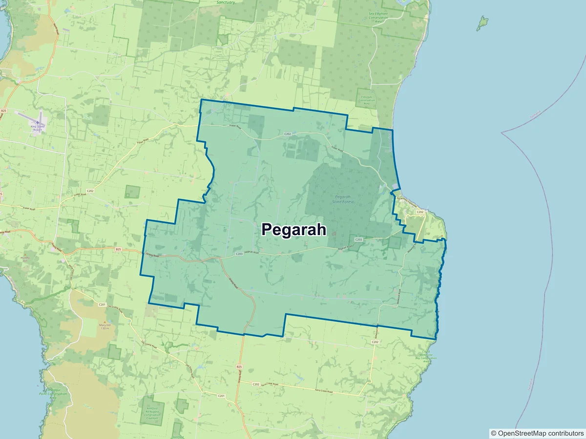 Map of Pegarah, TAS, Australia