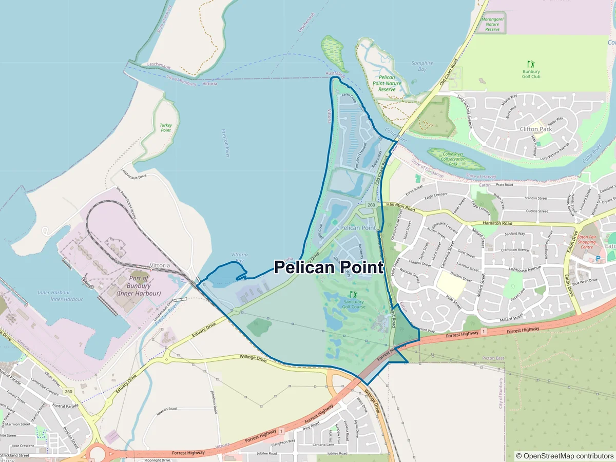Map of Pelican Point, WA, Australia