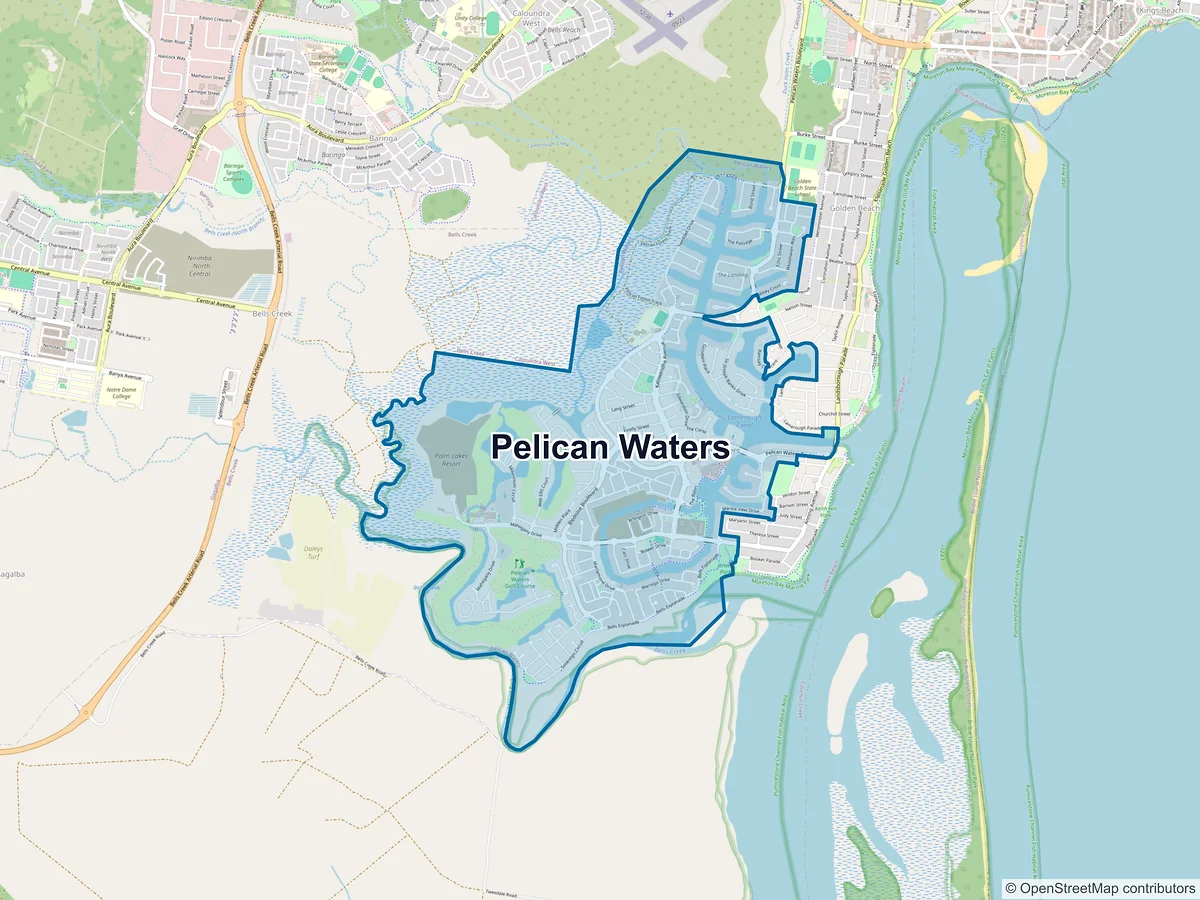 Map of Pelican Waters, QLD, Australia