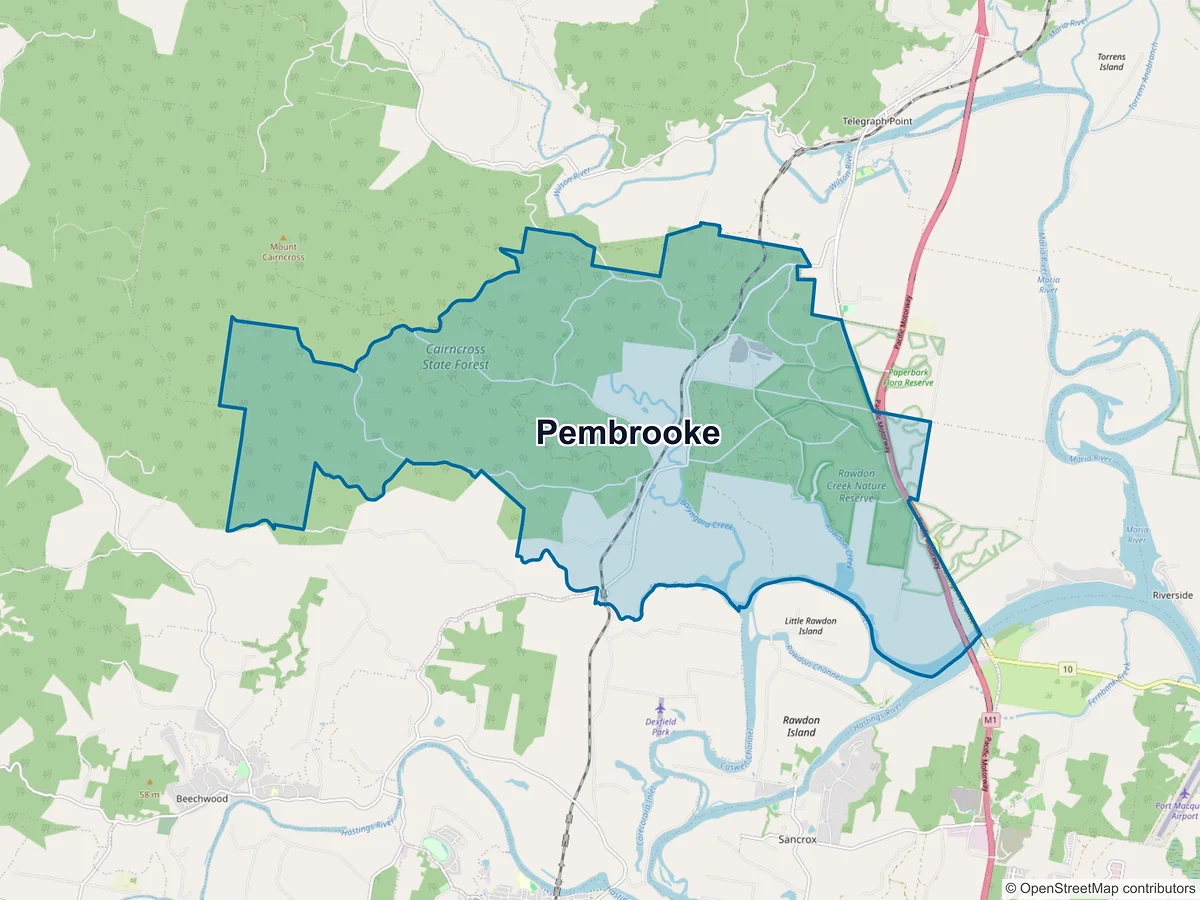 Map of Pembrooke, NSW, Australia