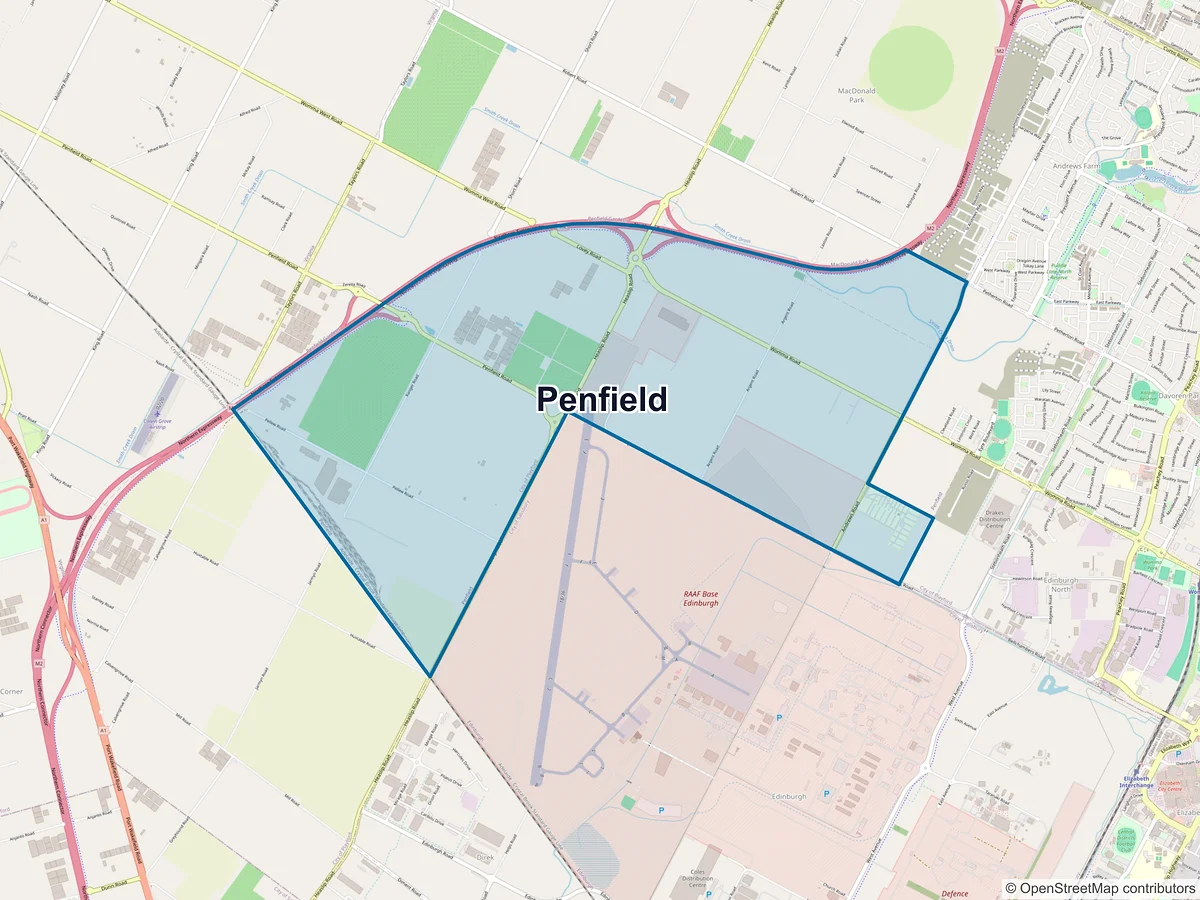 Map of Penfield, SA, Australia