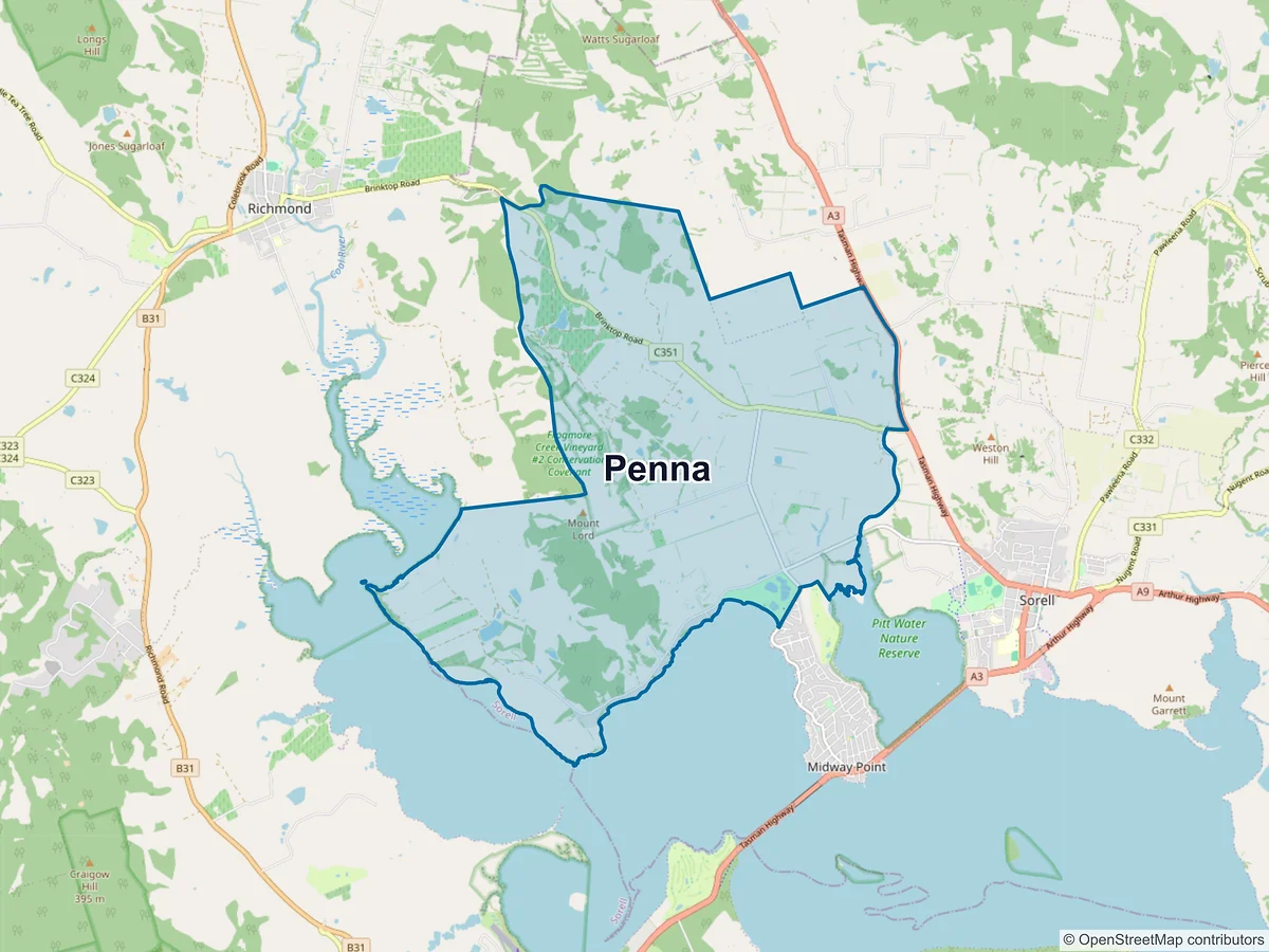 Map of Penna, TAS, Australia