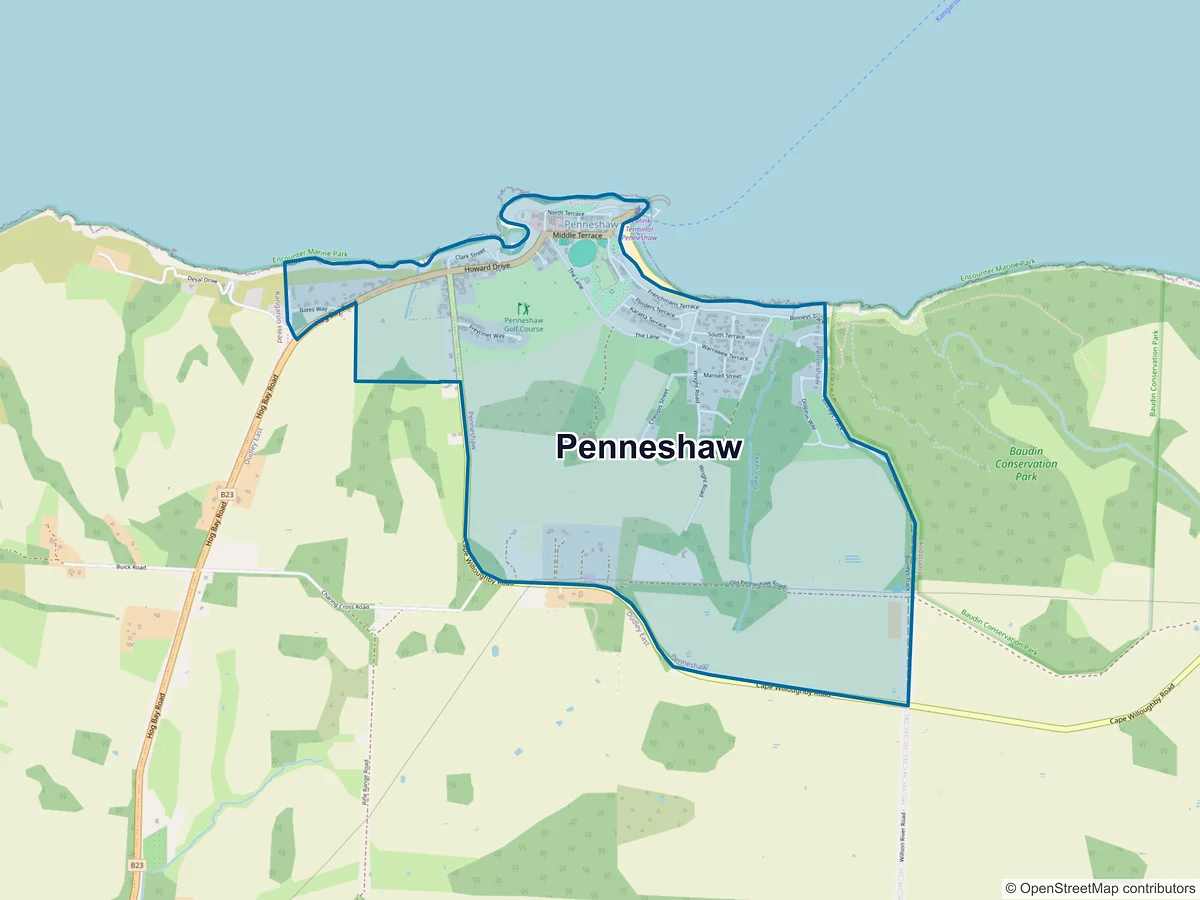 Map of Penneshaw, SA, Australia