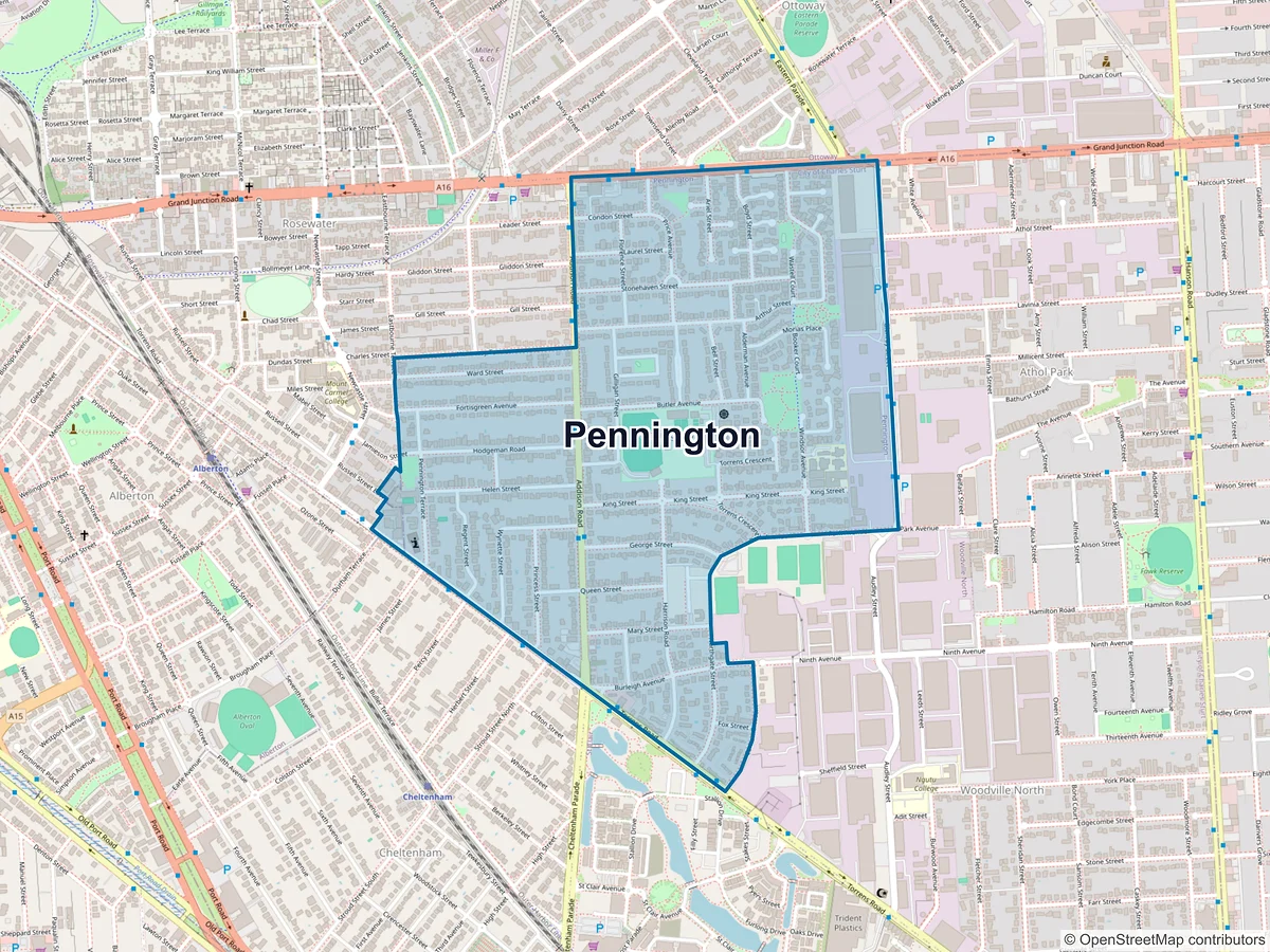 Map of Pennington, SA, Australia
