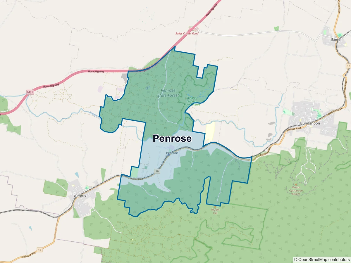 Map of Penrose, NSW, Australia