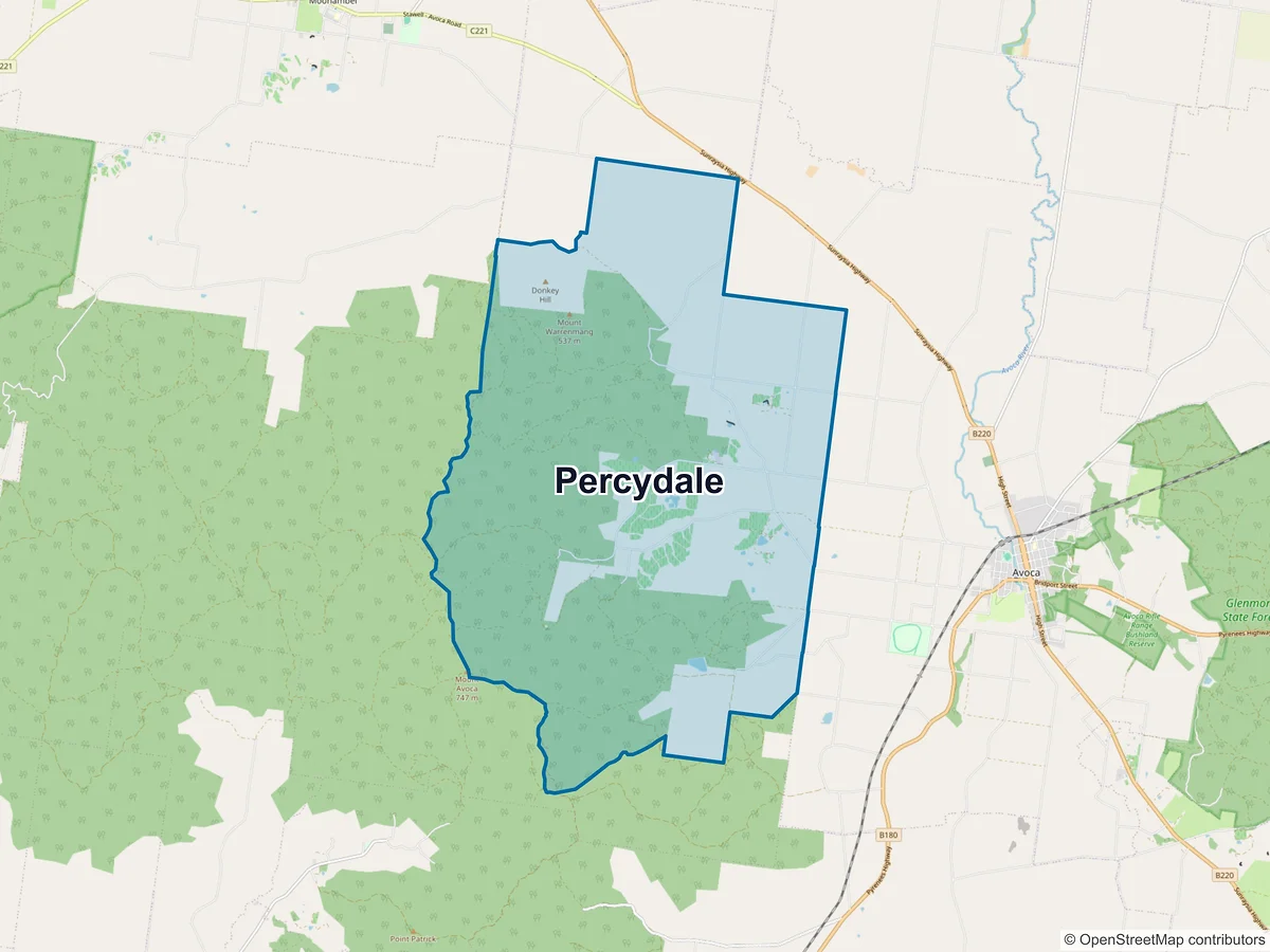 Map of Percydale, VIC, Australia