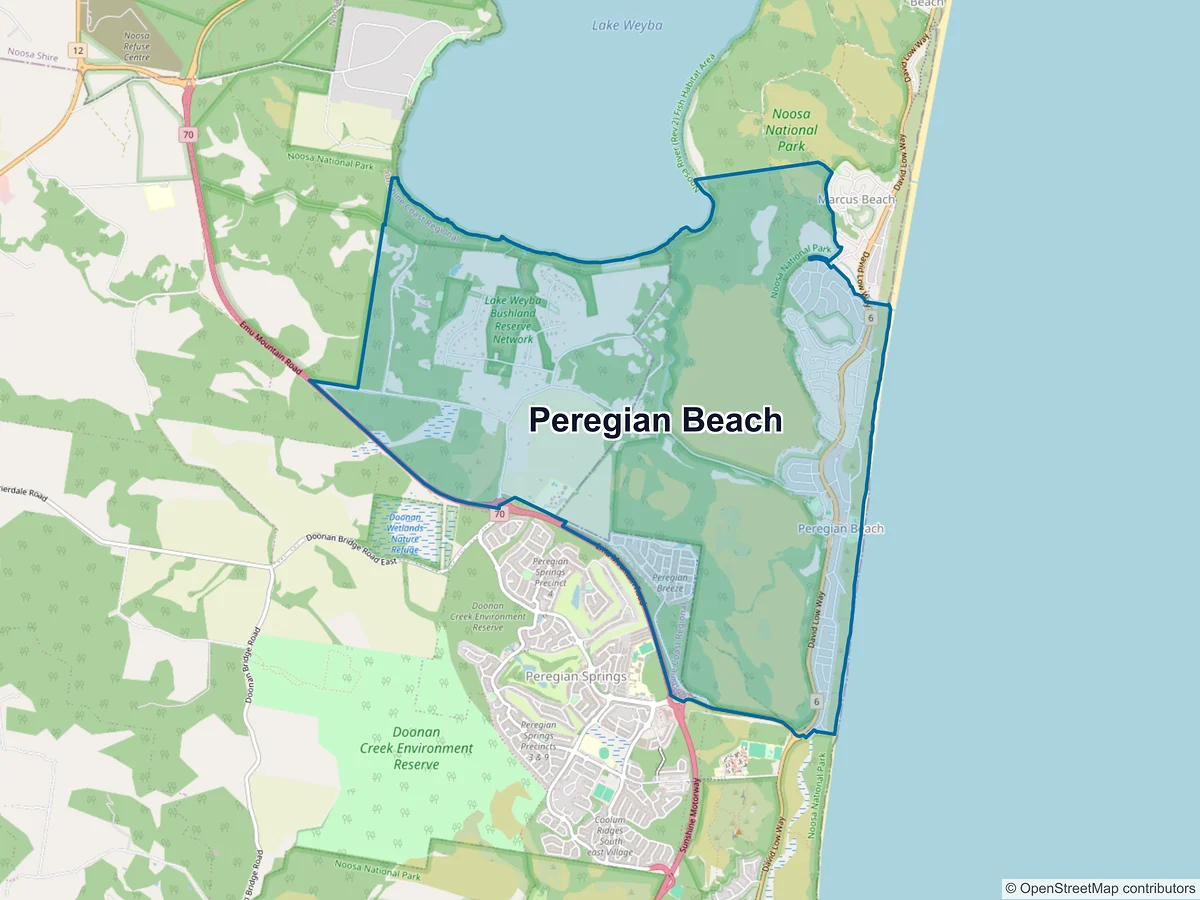 Map of Peregian Beach, QLD, Australia