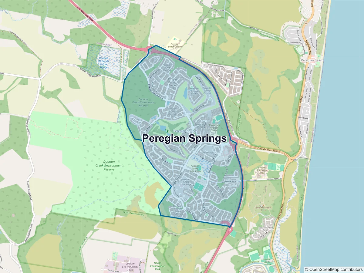 Map of Peregian Springs, QLD, Australia