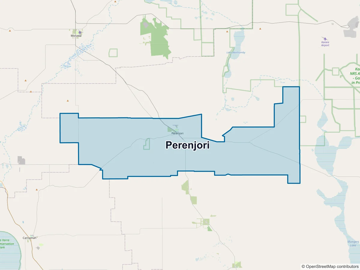 Map of Perenjori, WA, Australia