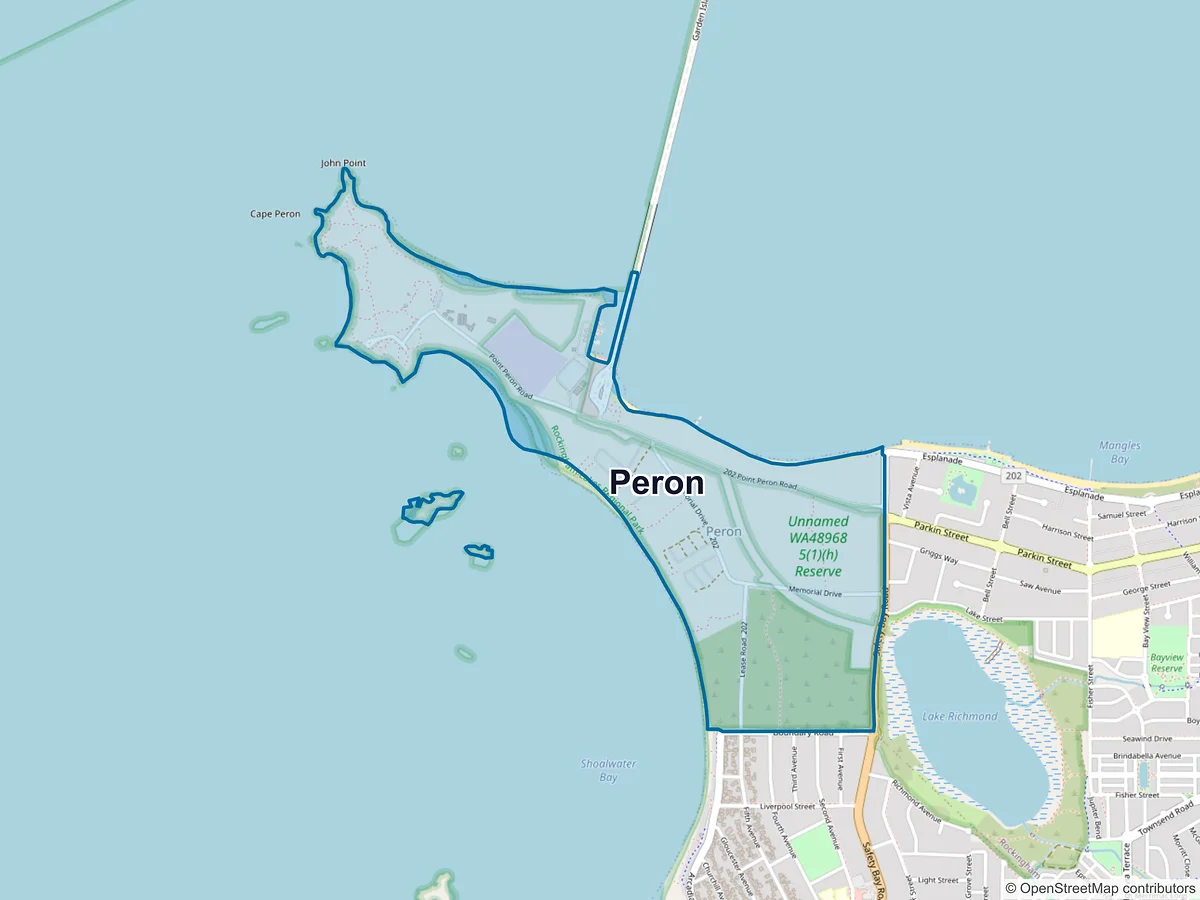 Map of Peron, WA, Australia