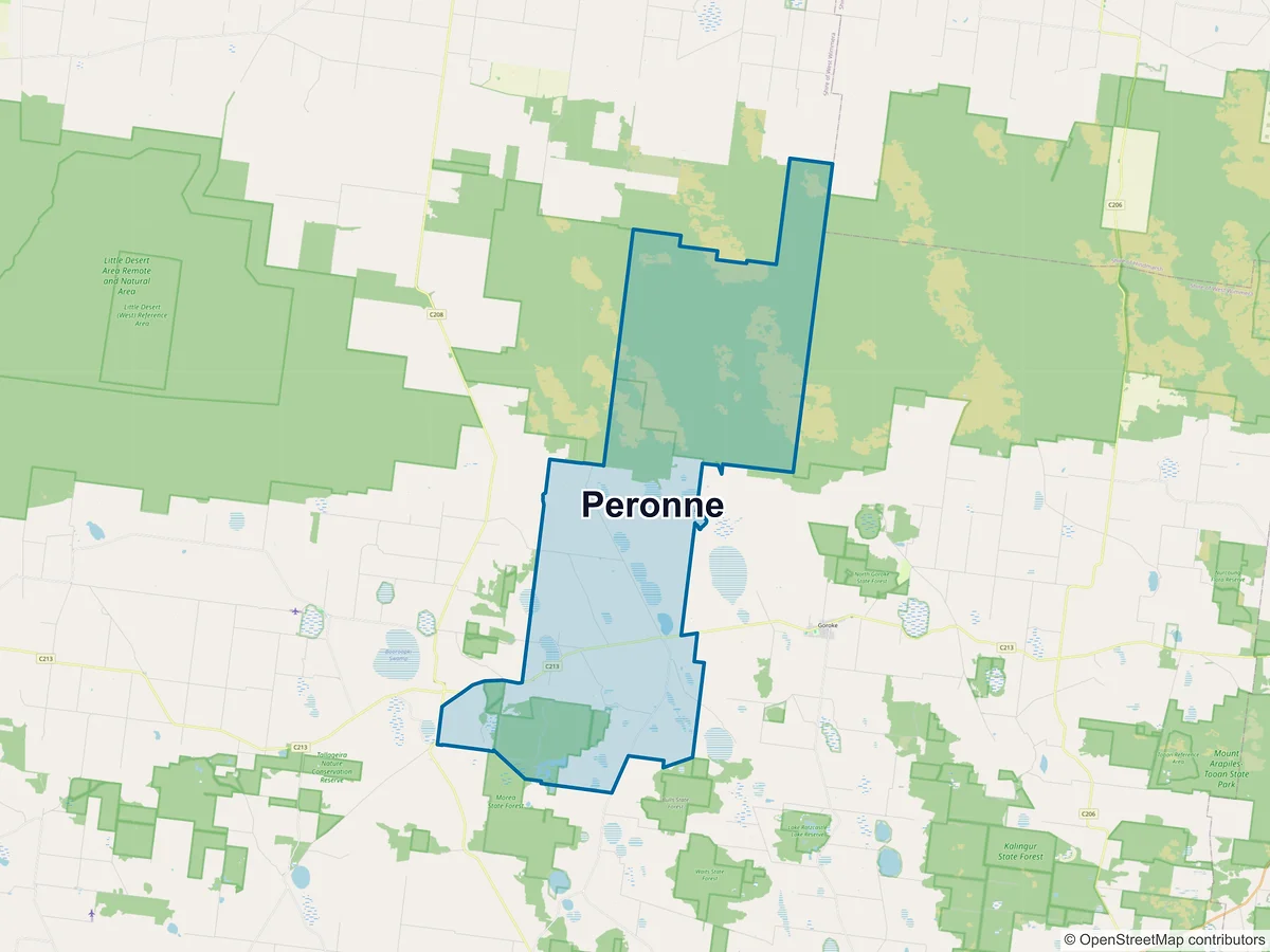 Map of Peronne, VIC, Australia